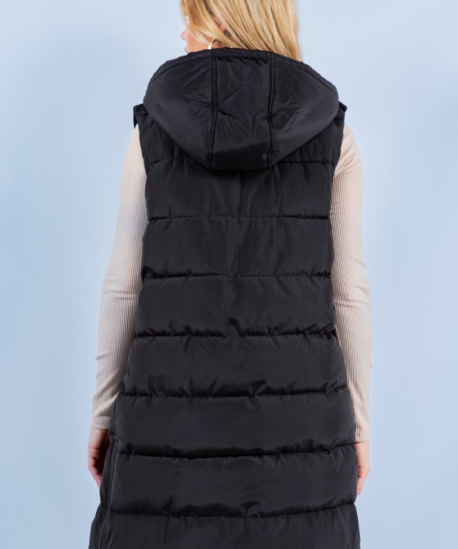 Quilted Longline Puffer Vest