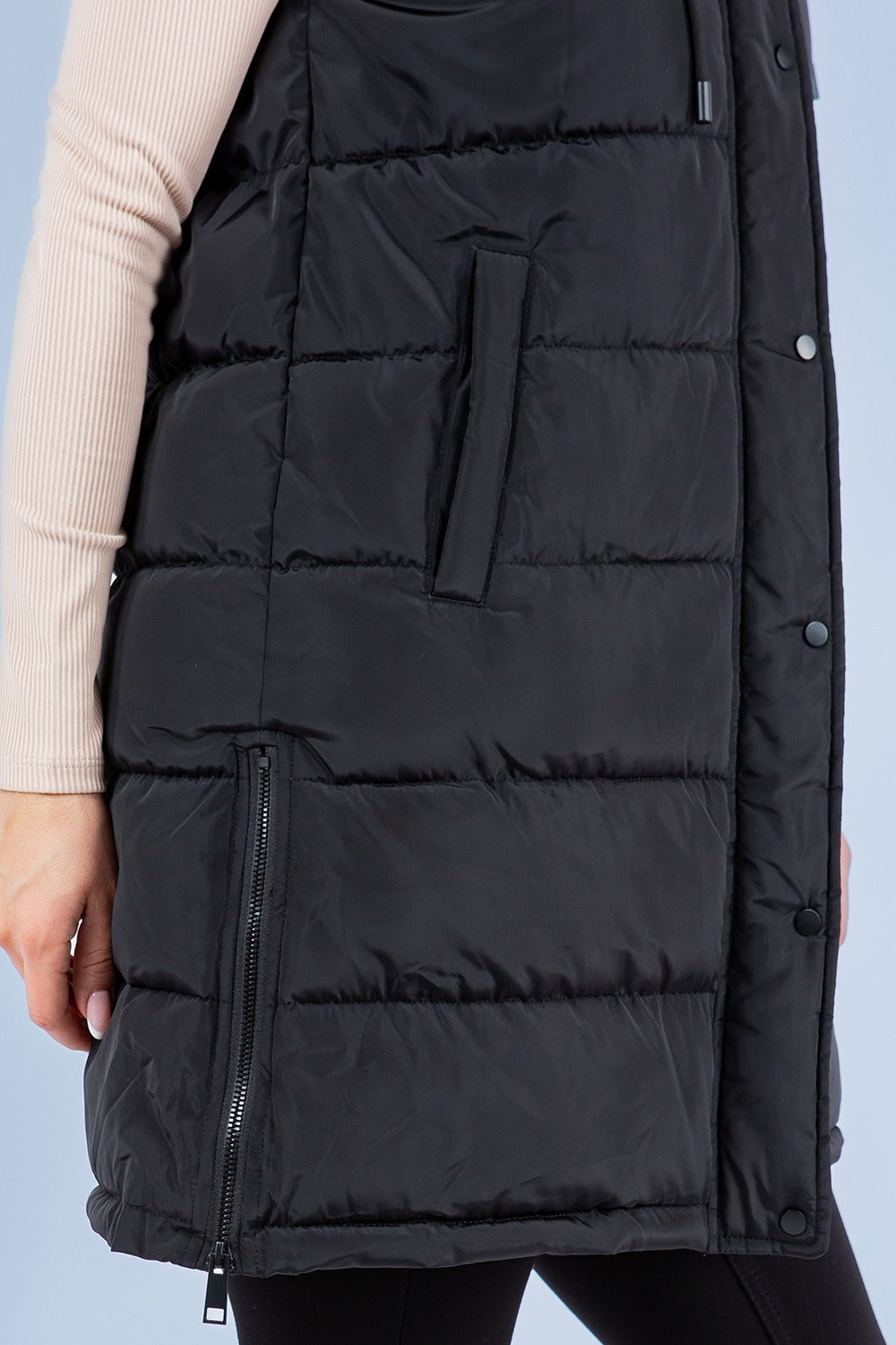 Quilted Longline Puffer Vest - Image 3