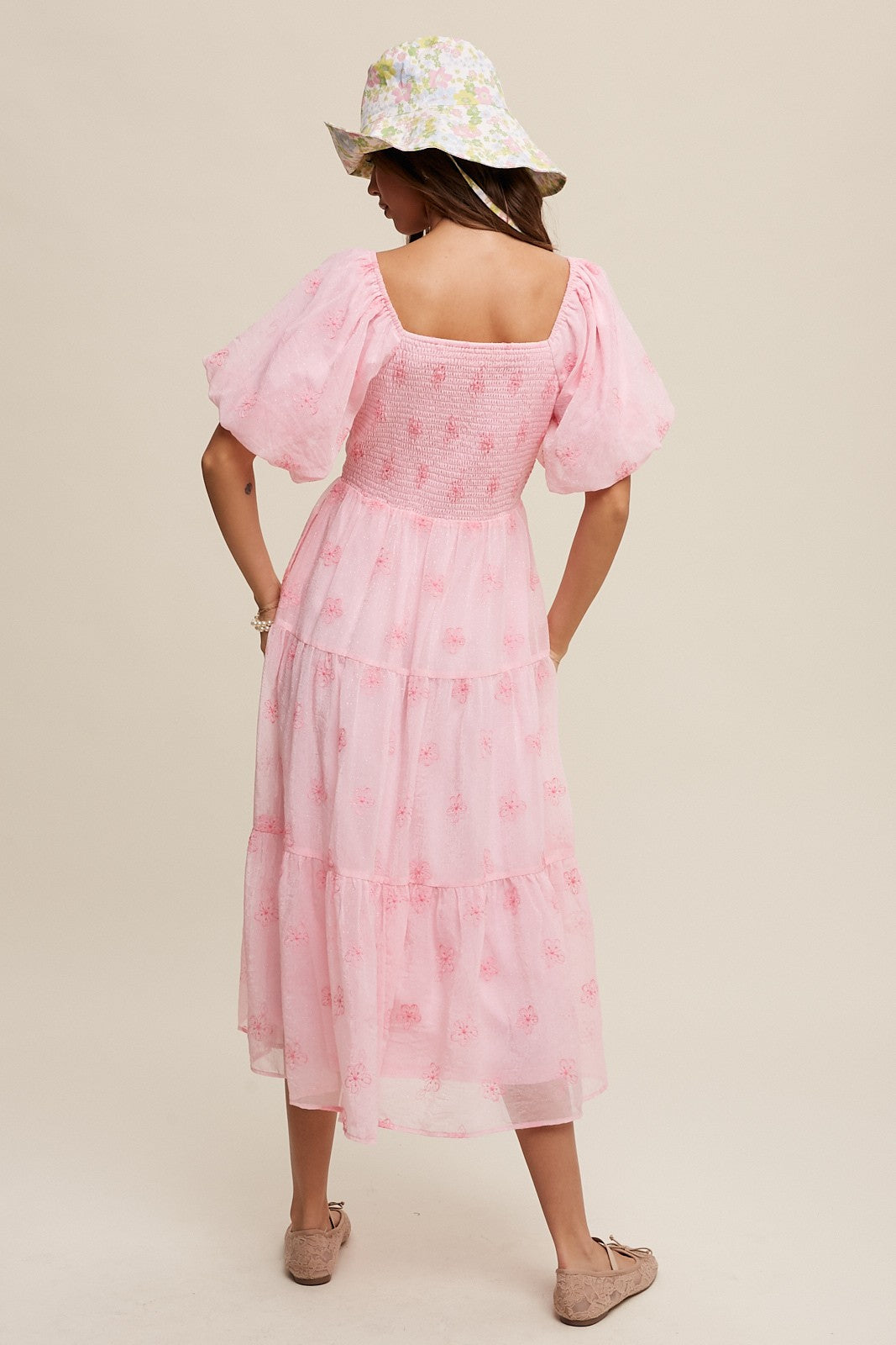 Square-neck Smocked Tiered Floral Maxi Dress - Image 2