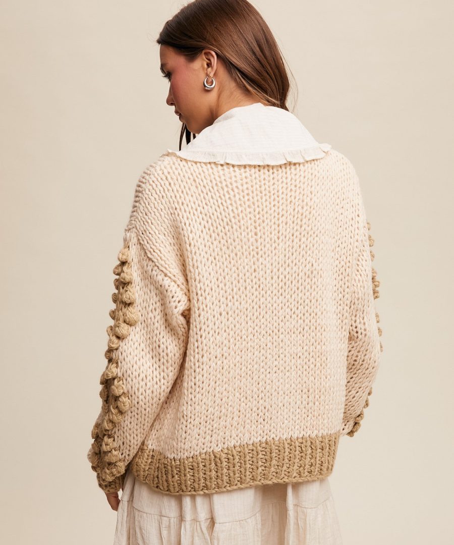 Bohemian Floral Chunky Knit Cardigan