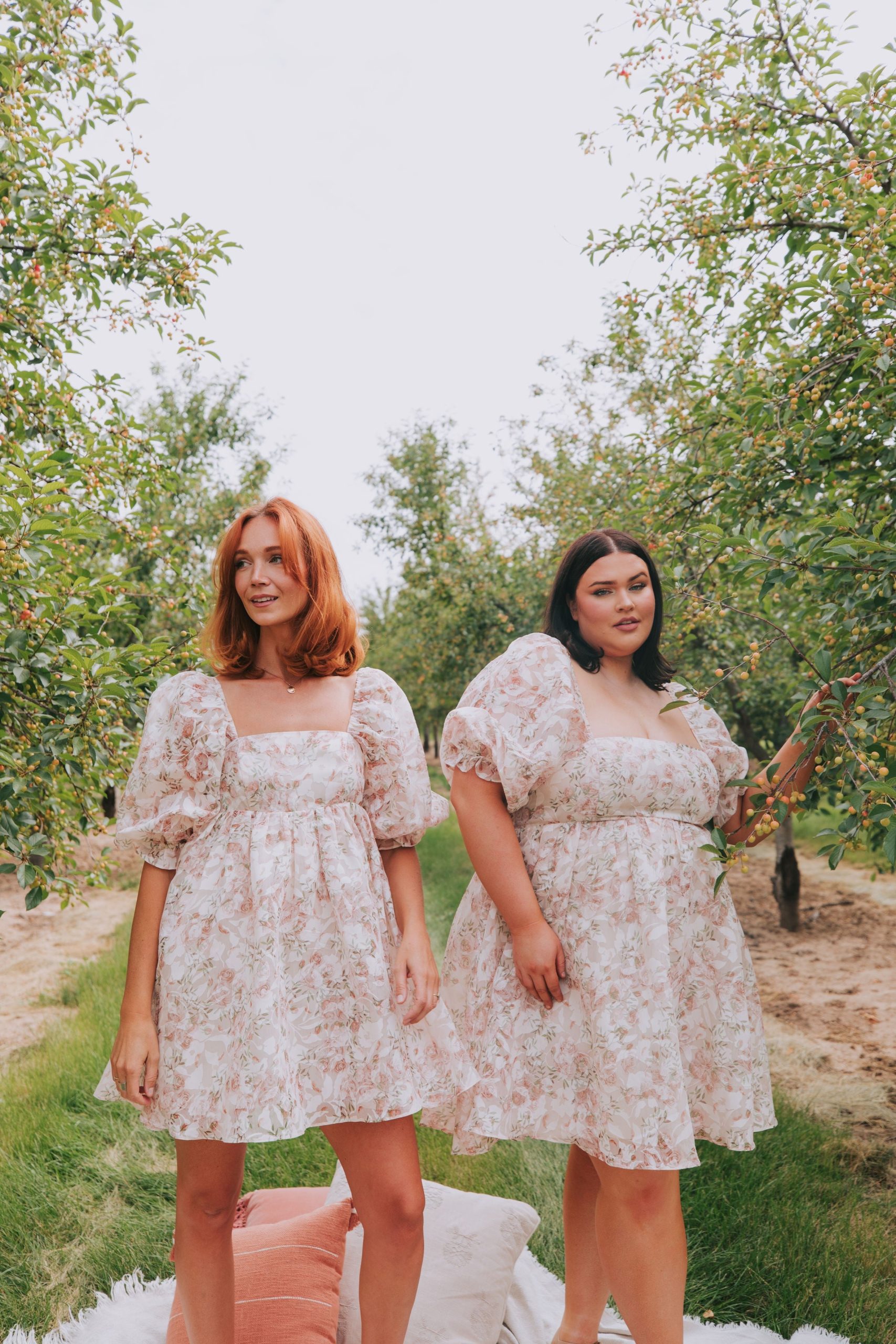 Floral-print Square-neck Puffed-sleeve Babydoll Dress - Image 2