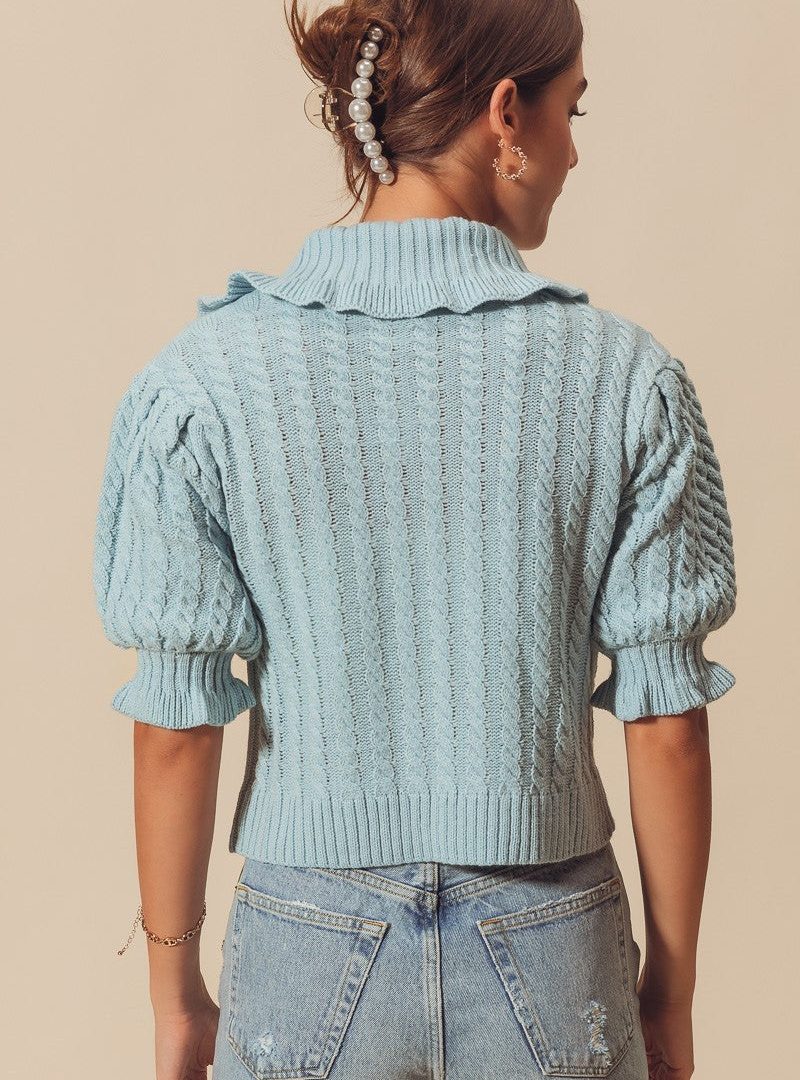 Vintage Cable-knit Cropped Cardigan