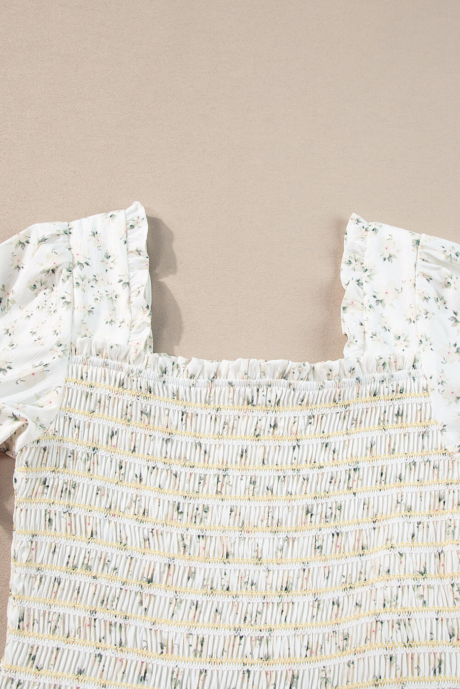 Bohemian Smocked Puffed Sleeve Square-neck Floral Maxi Dress - Image 8