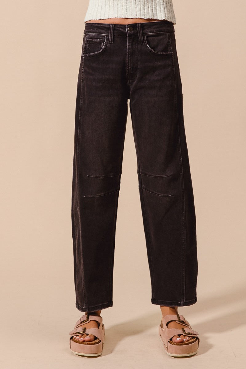 Knee-patch High-rise Cropped Wide-leg Jeans - Image 3