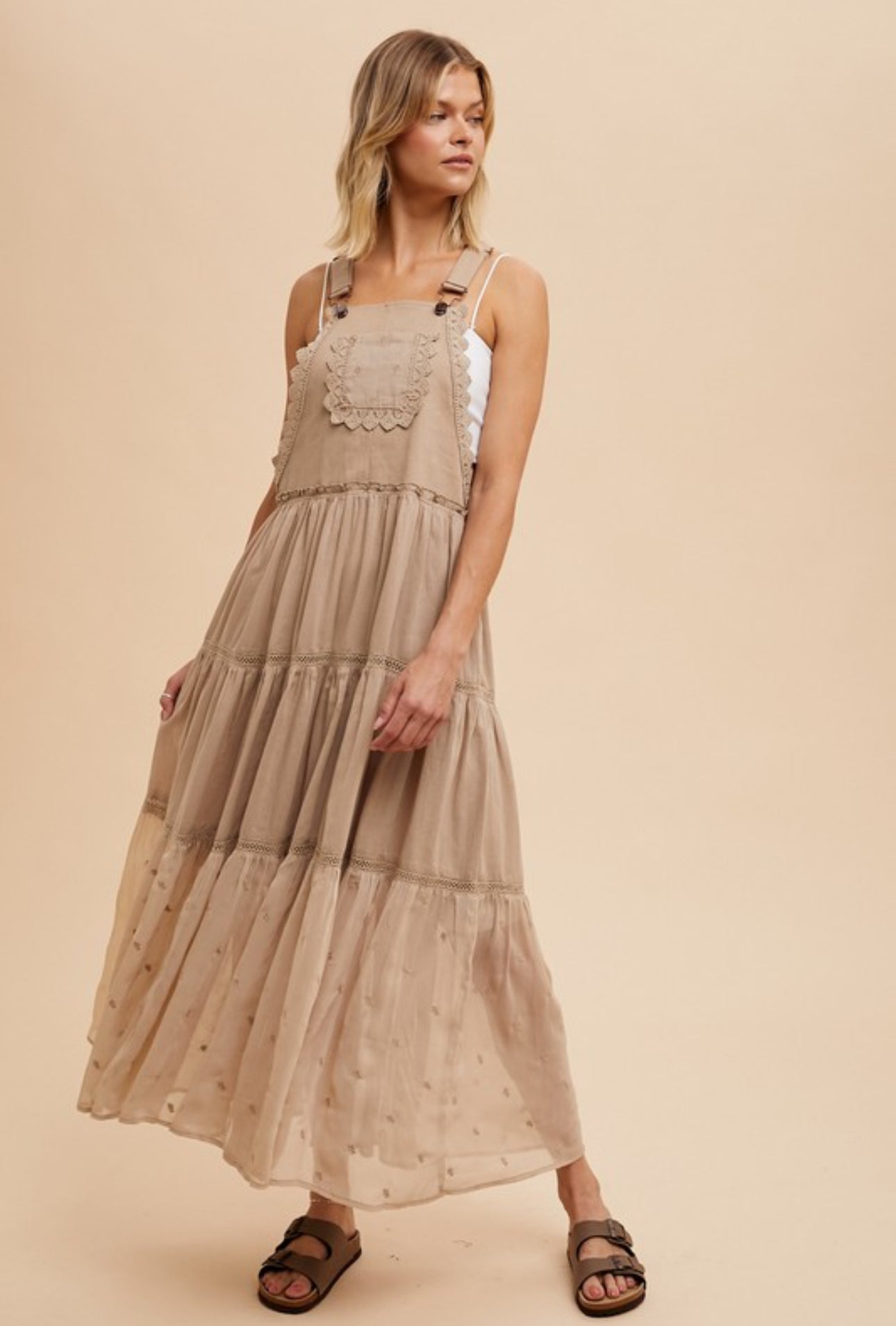 Bohemian Tiered Lace-detail Maxi Dress - Image 3