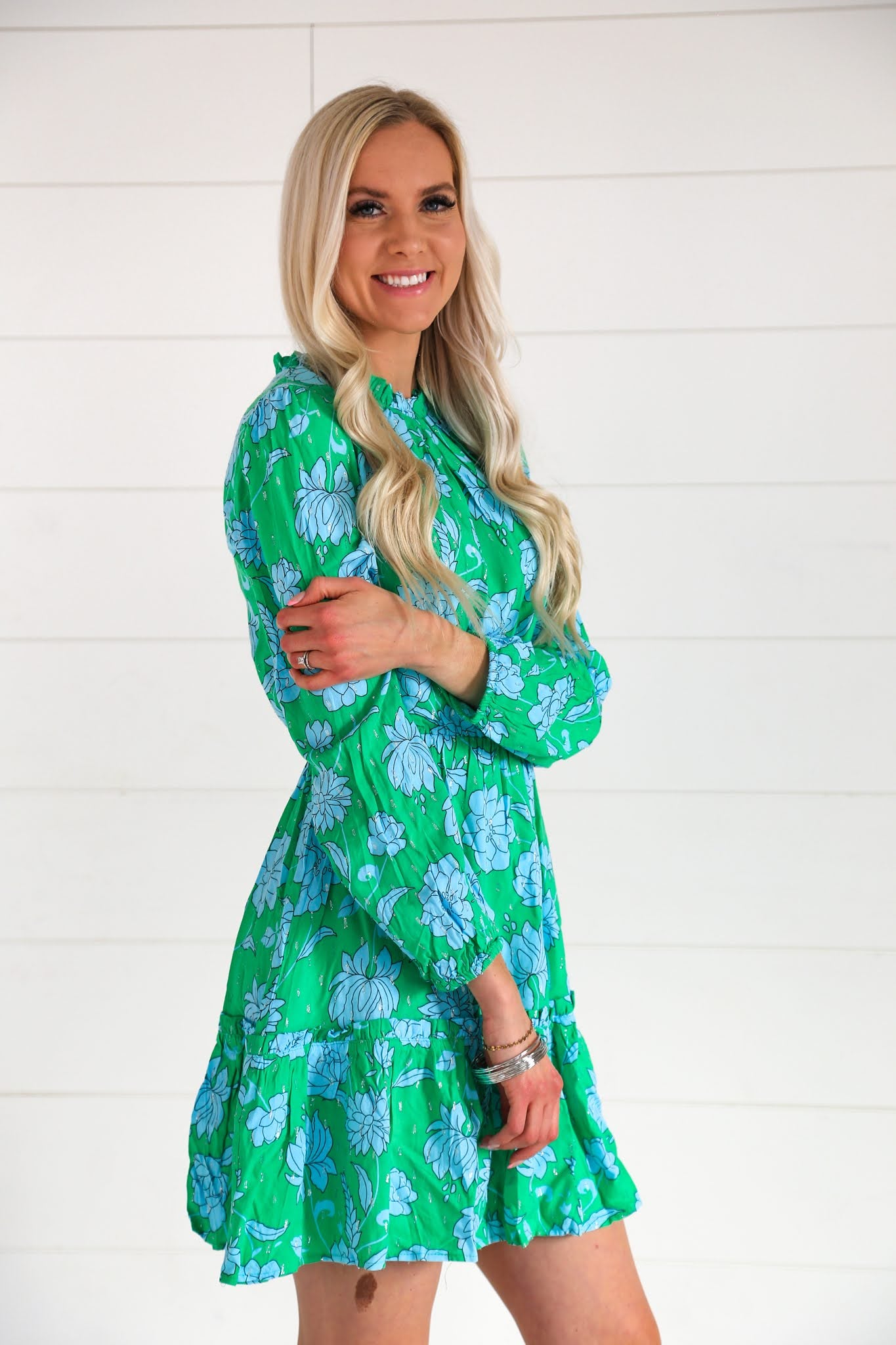 Ruffled Floral Tiered Mini Dress - Image 3