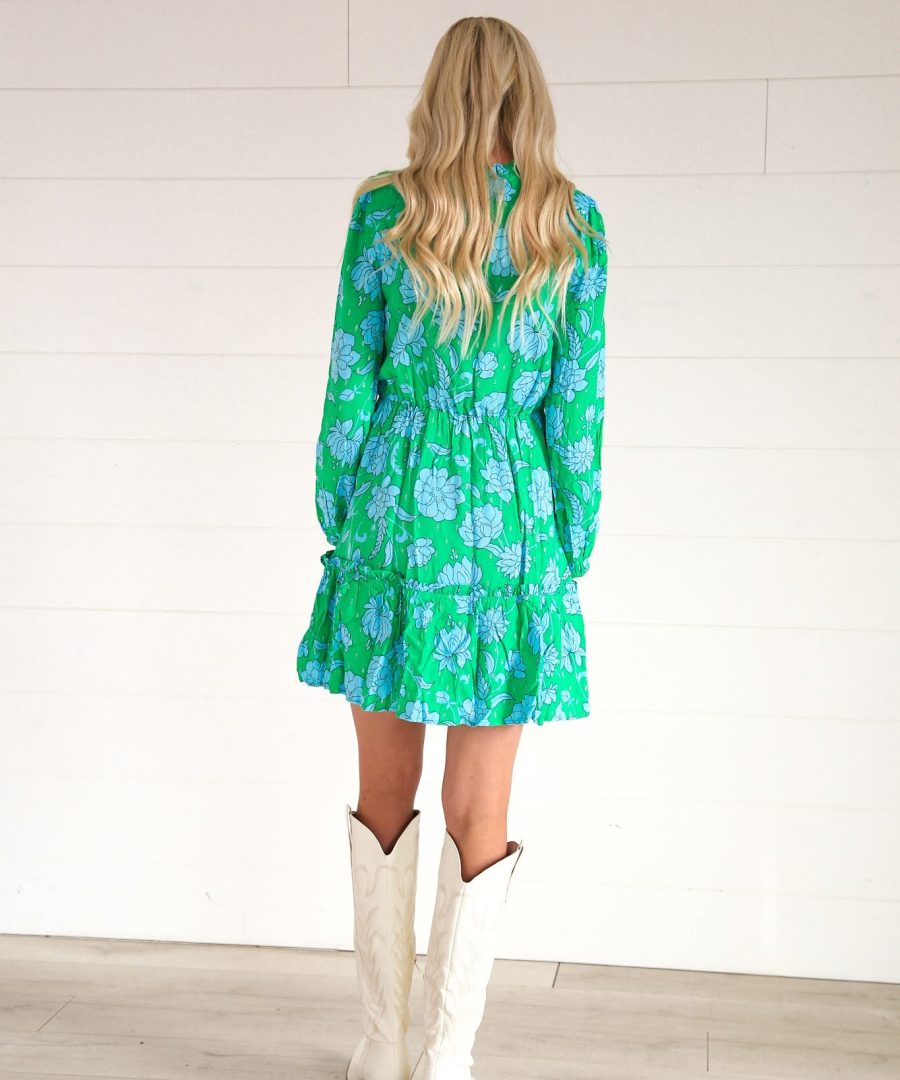 Ruffled Floral Tiered Mini Dress