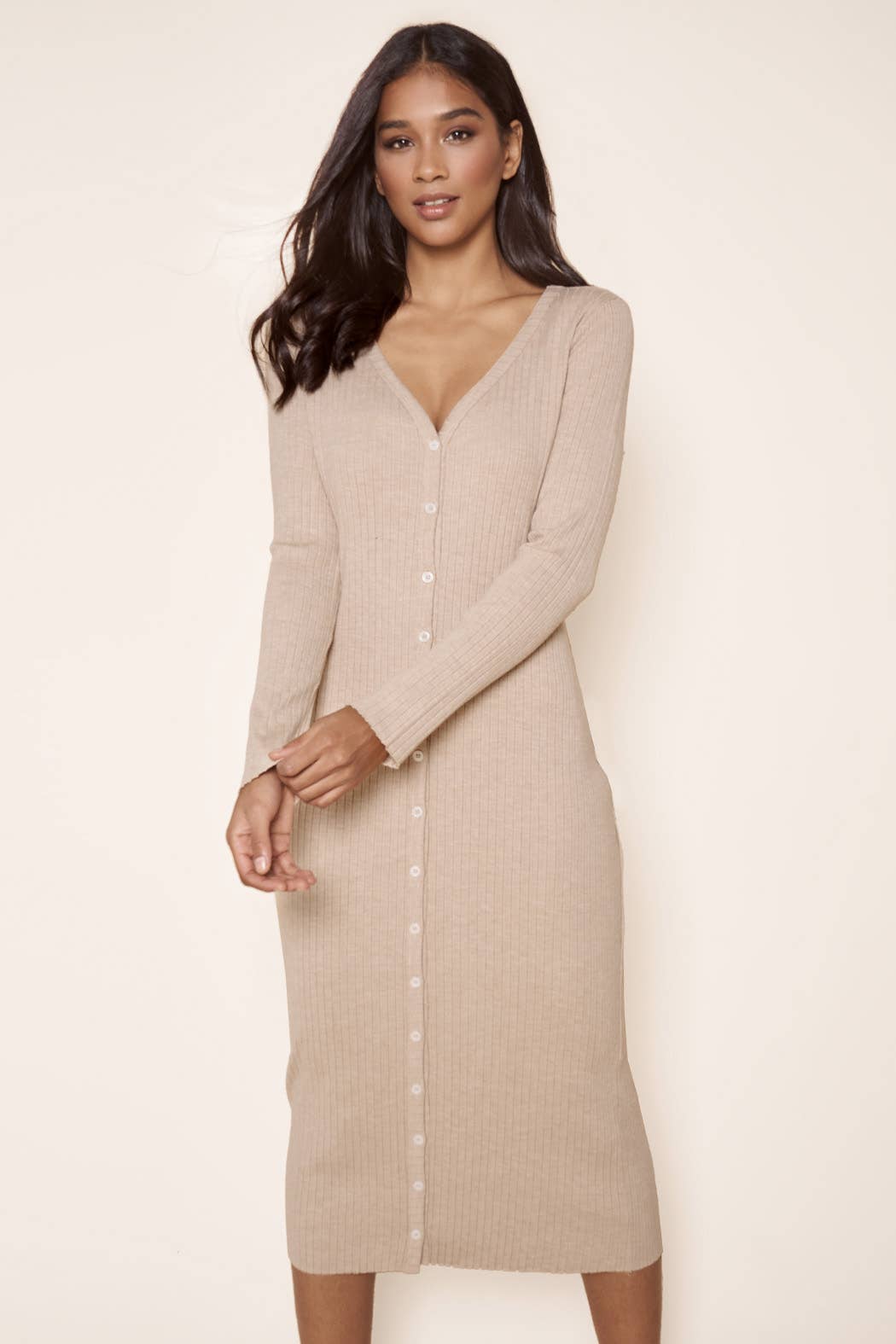 Ribbed Texture Cardigan Dress - Image 5