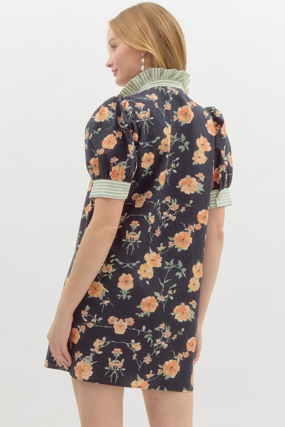 Ruffled-collar Floral Mini Dress - Image 2