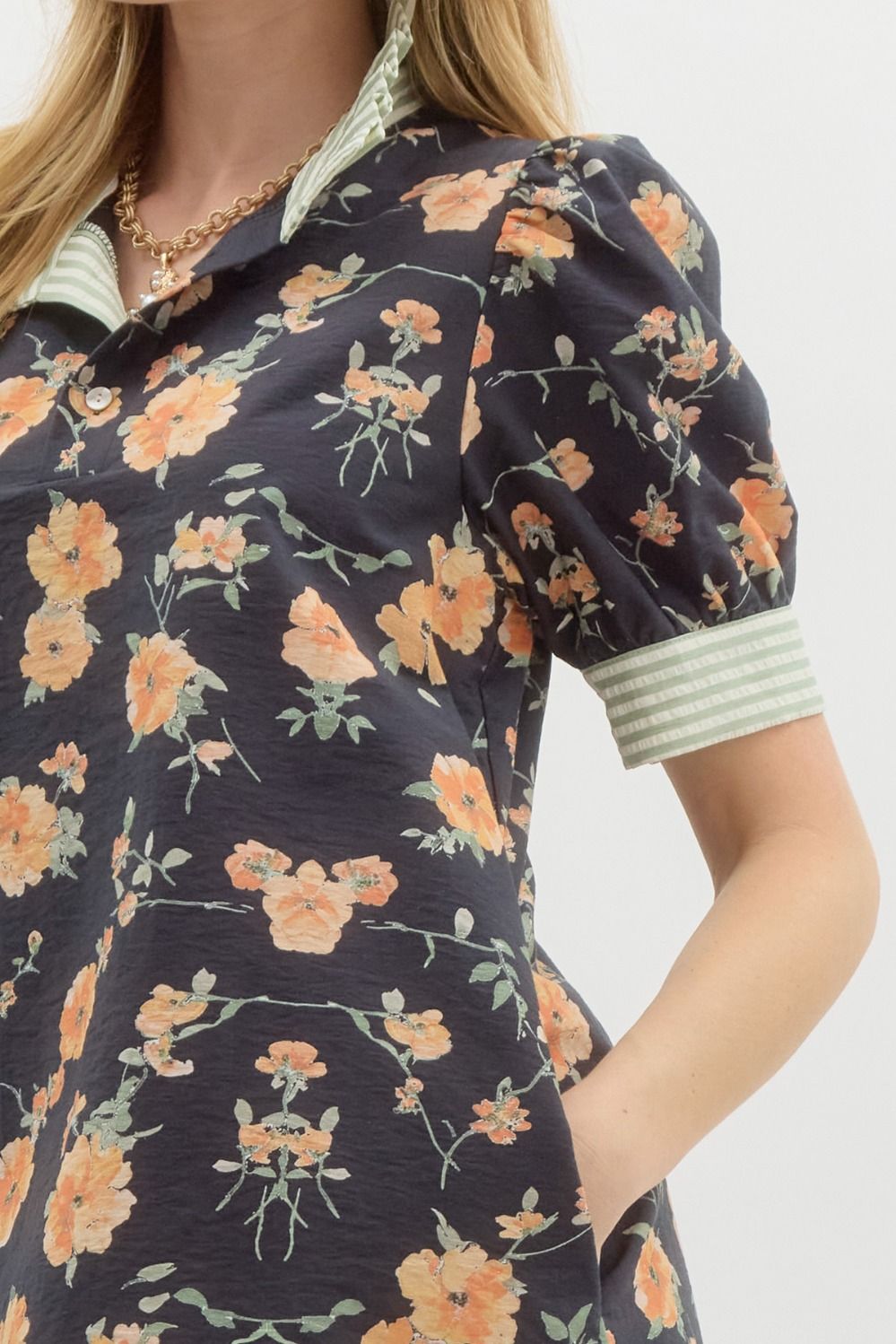 Ruffled-collar Floral Mini Dress - Image 7