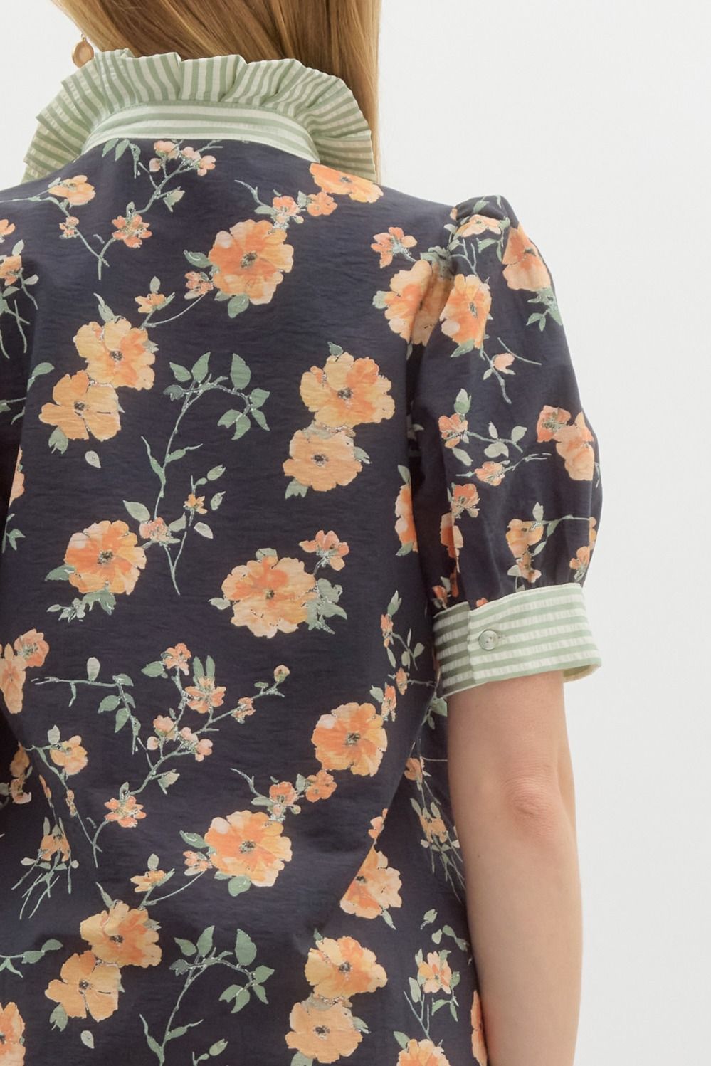 Ruffled-collar Floral Mini Dress - Image 4