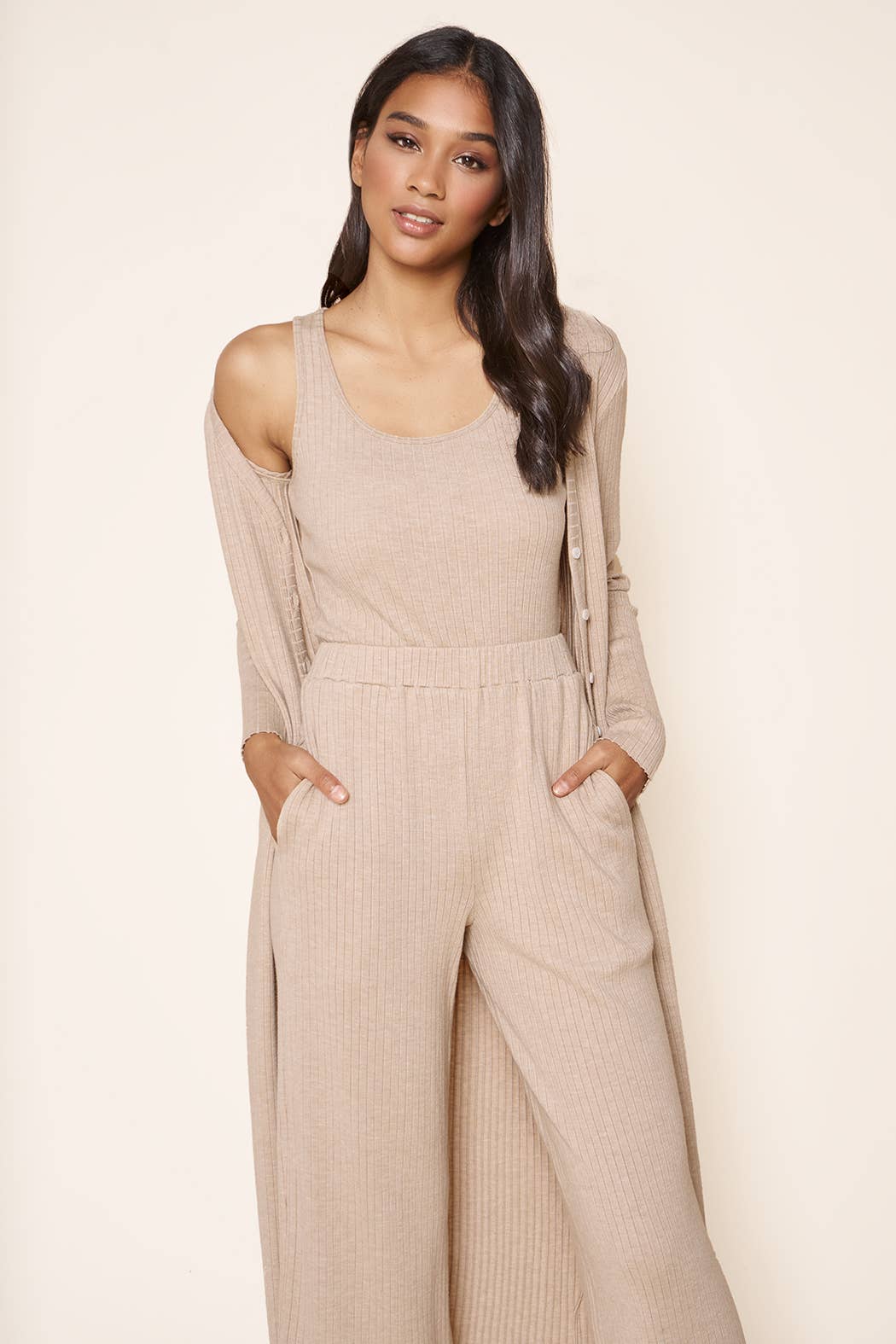 Ribbed Texture Cardigan Dress - Image 4